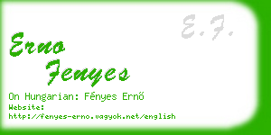 erno fenyes business card