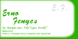 erno fenyes business card